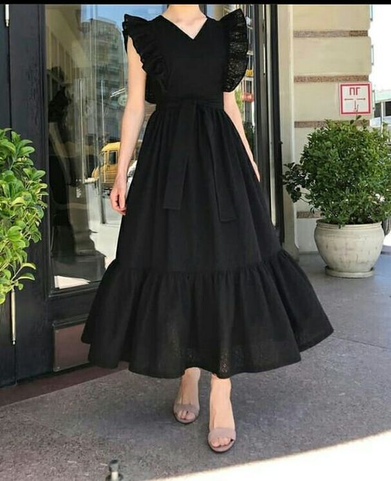 Black Evening Dress, Prom Vintage Dress - FashionDia