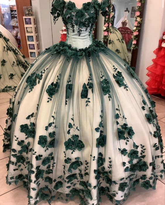 Green quinceañera dress Ball Gown Prom Dresses Evening Gown
