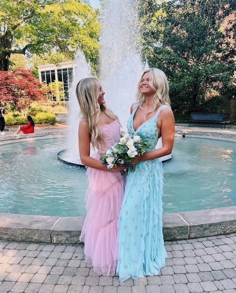 A line Blue Long Prom Dresses Party Evening Gowns