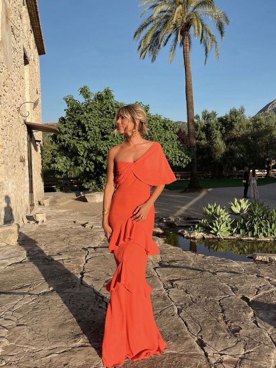 Charming Prom Dress Orange Evening Dress - FashionDia
