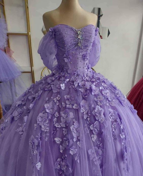 Purple Ball Gown Prom Dresses Long Sexy Prom Dress