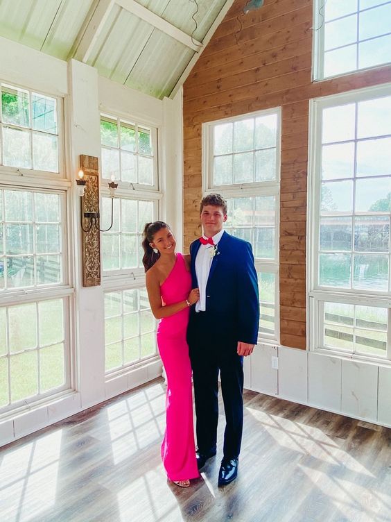 Hot Pink Prom Dress, Sexy Prom Dress
