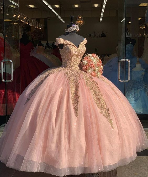 Elegant Formal Evening Dress, Pink Ball Gown Prom Dresses, Party Gowns