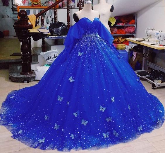 Royal Blue/Red quinceañera dress Ball Gown Prom Dresses Evening Gown