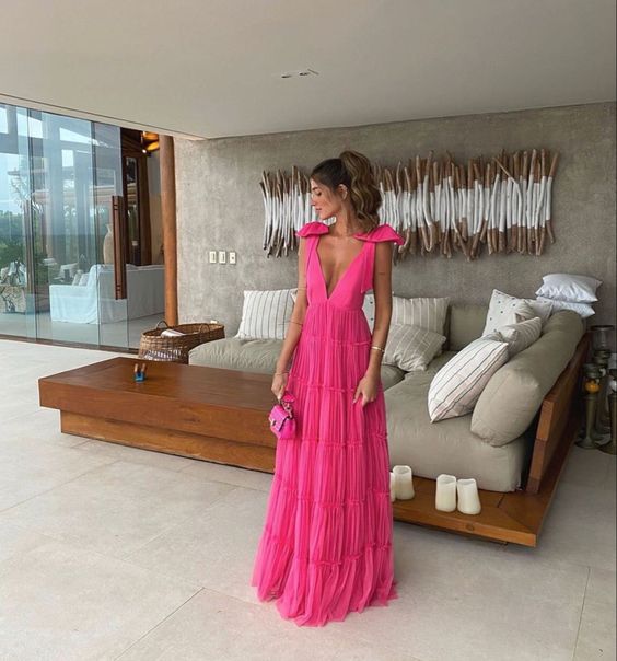 Pink Backless Prom Dress, Evening Dress - FashionDia