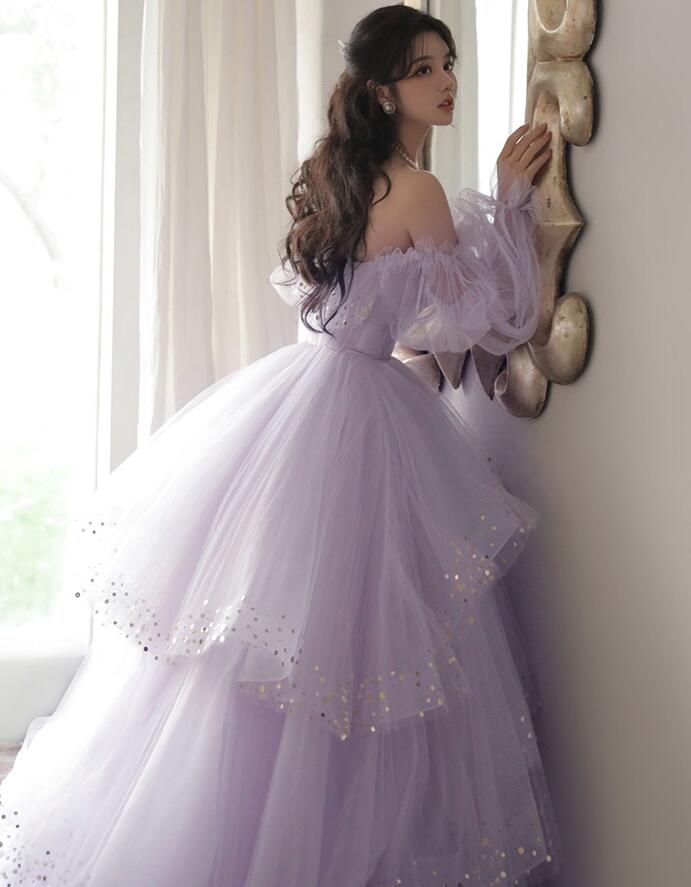 Women's tulle long ball gown prom dresses