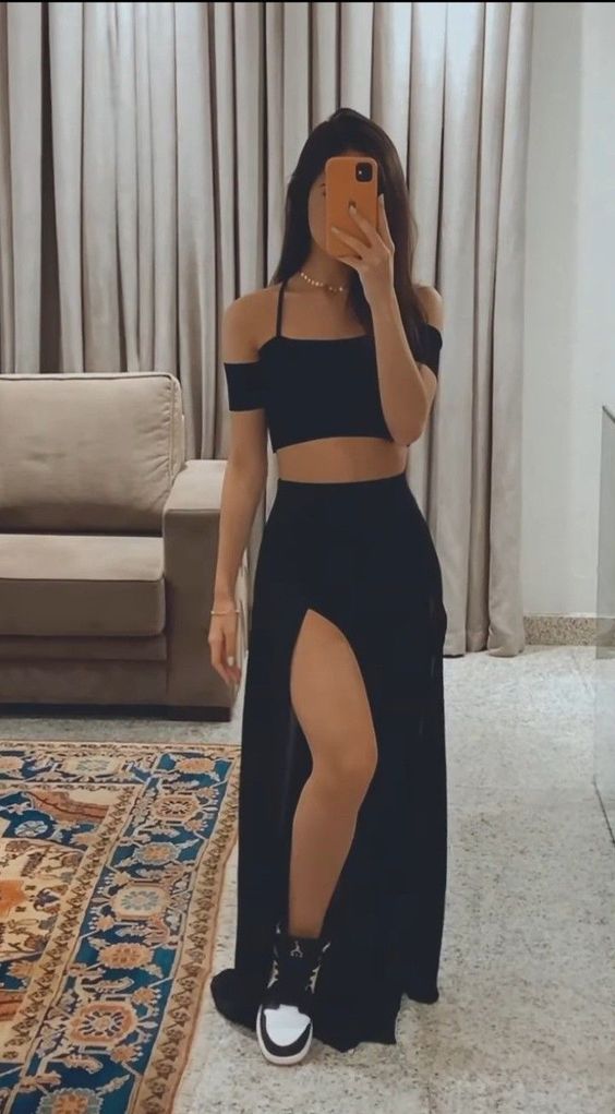 Black Evening Dresses, Sexy Two Piece Formal Prom Dresses - FashionDia