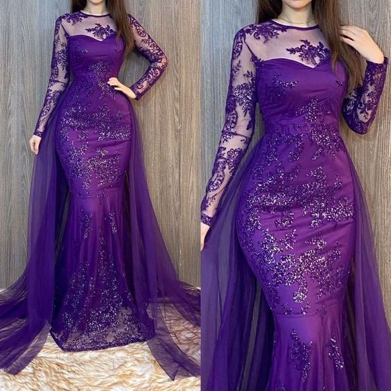Purple evening dress Long Sexy Prom Dress
