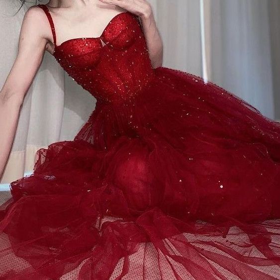 Red evening dress Sexy Prom Dress