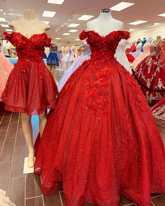 Red Ball Gown Prom Dresses Long Sexy Prom Dress