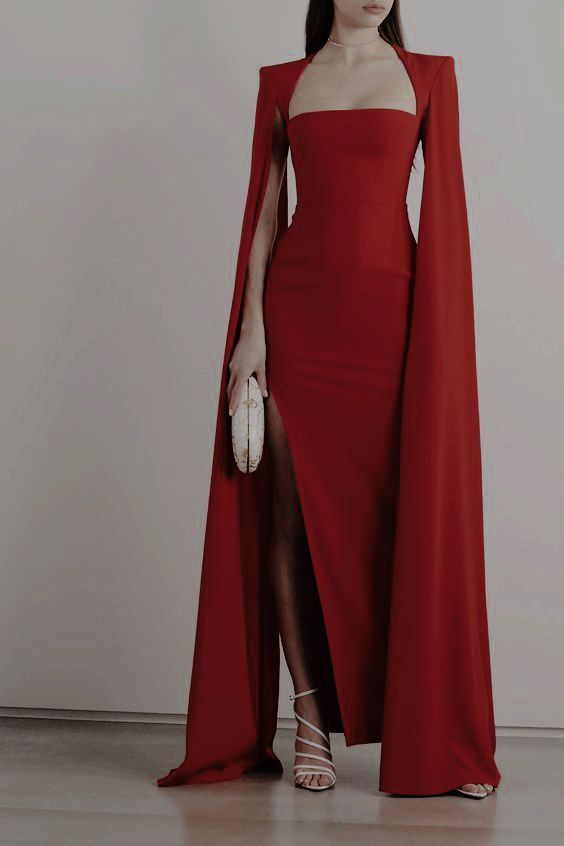 Elegant Red Prom Dress Long Evening Dress