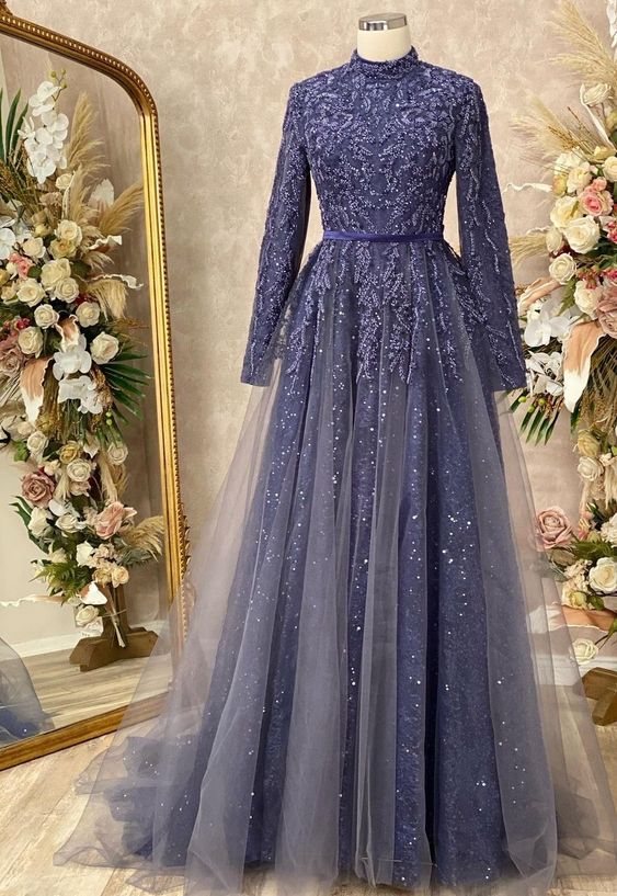 Navy Blue Sexy Prom Dress, Evening Dress