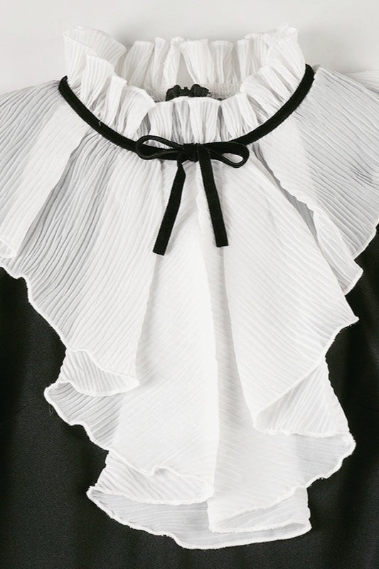 Lace Trim Velvet TieWaist Birthday Dress