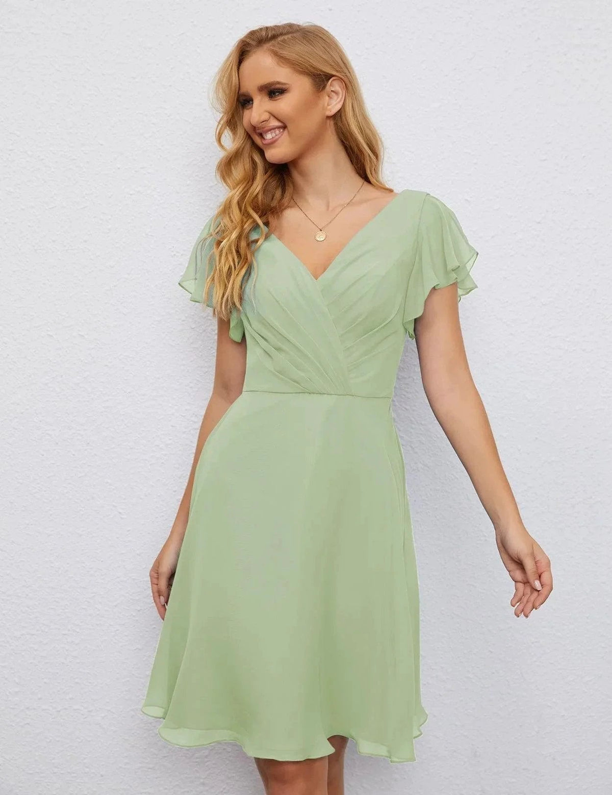 ZapDress U Back Homecoming Dress Formal Prom Dress Knee Length Short Sleeves Cocktail Party Dress 28077 (ZD16953)