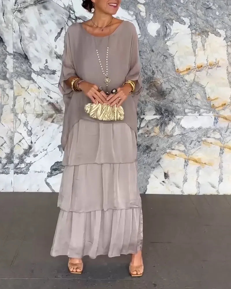 Zenaida Minimalist Long Loose Dress Elevated Occasion Wear