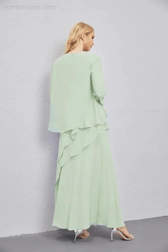 Mother of Bride Dresses with Open Front Lightweight Cardigan Formal Prom Gown  28081 (ZD16990)