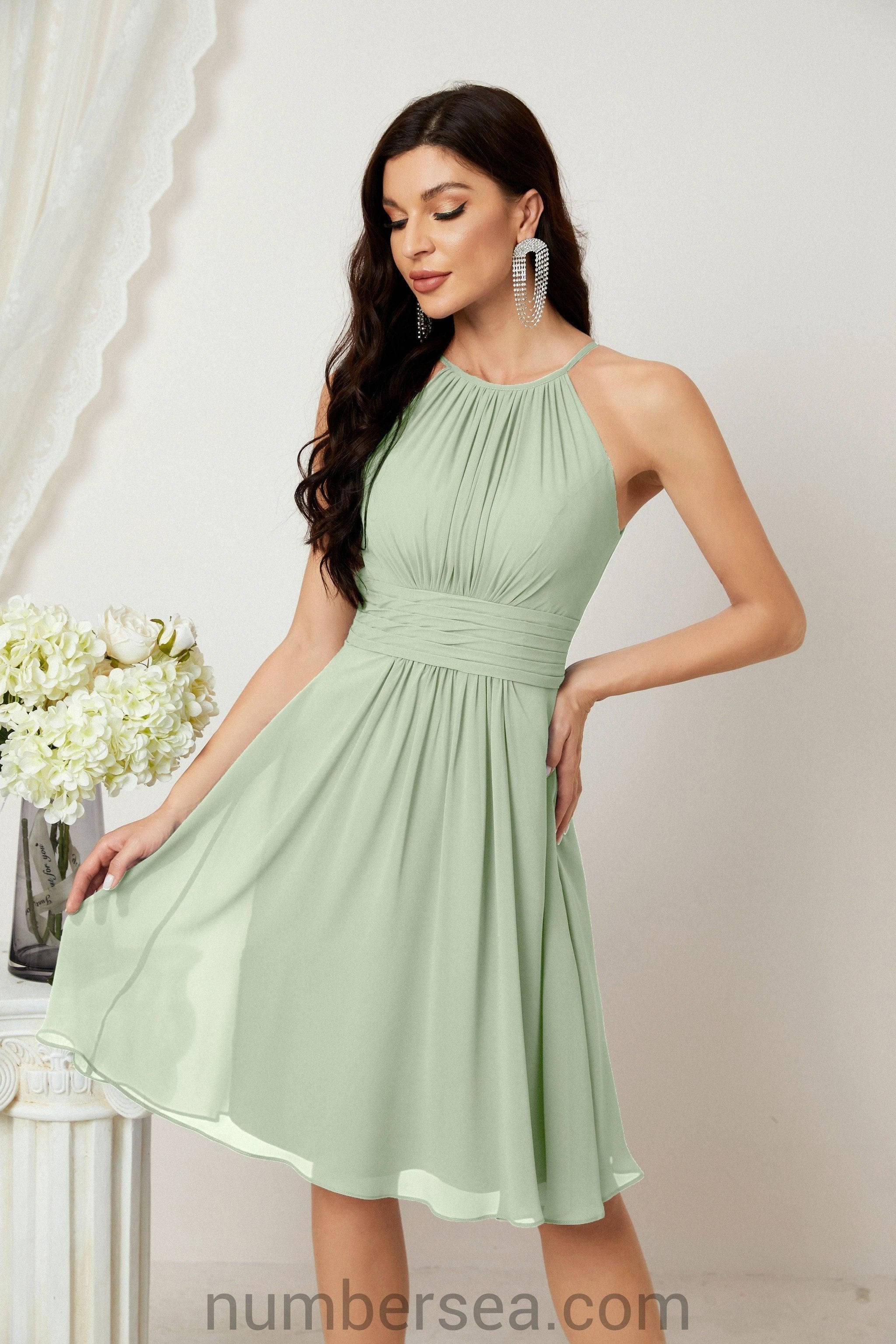 Halter Homecoming Dresses Formal Evening Party Cocktail Dress 28011 Clearance sale (ZD16954)