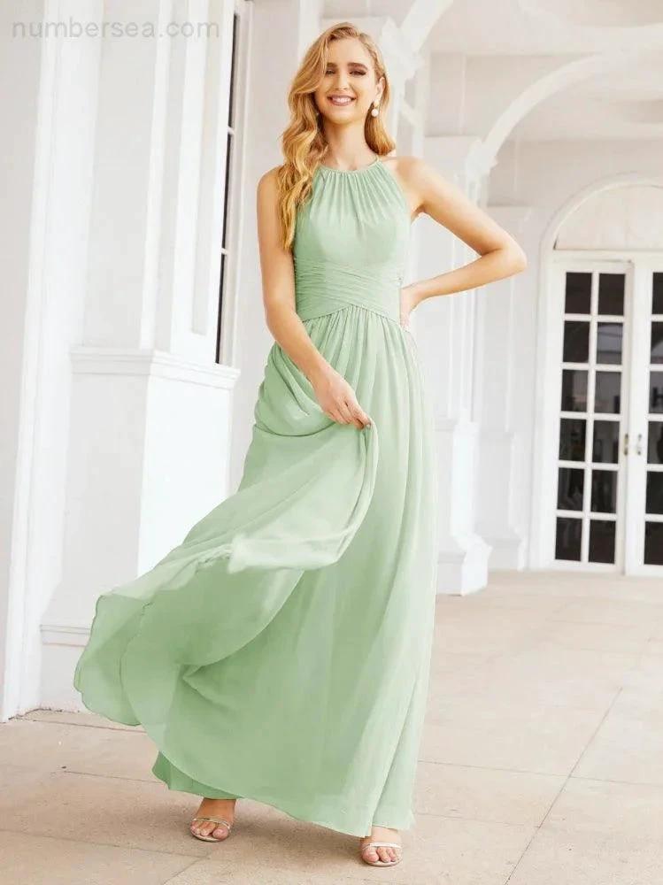 ZapDress Sleeveless Bridesmaid Dresses Long Prom Gown Zipper with Keyhole Back 28056 (ZD17040)