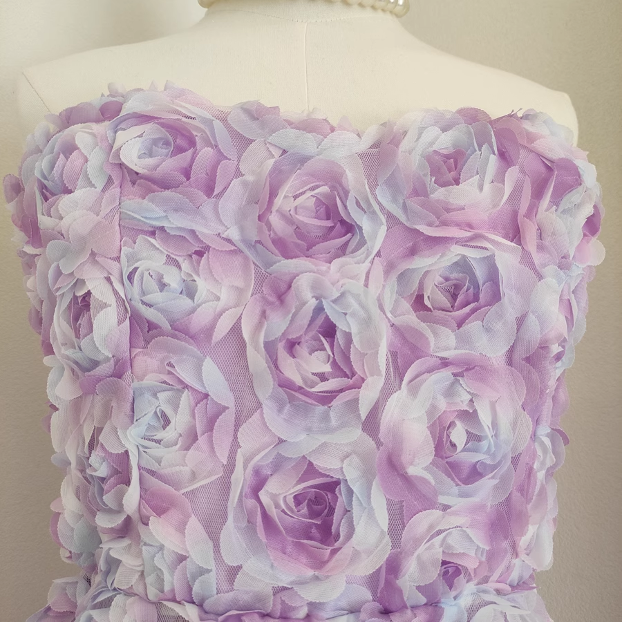 Sexy A-Line Sweetheart Lilac Lace Vacation Dresses Short Floral Birthday Outfits - View 5 | FashionDia
