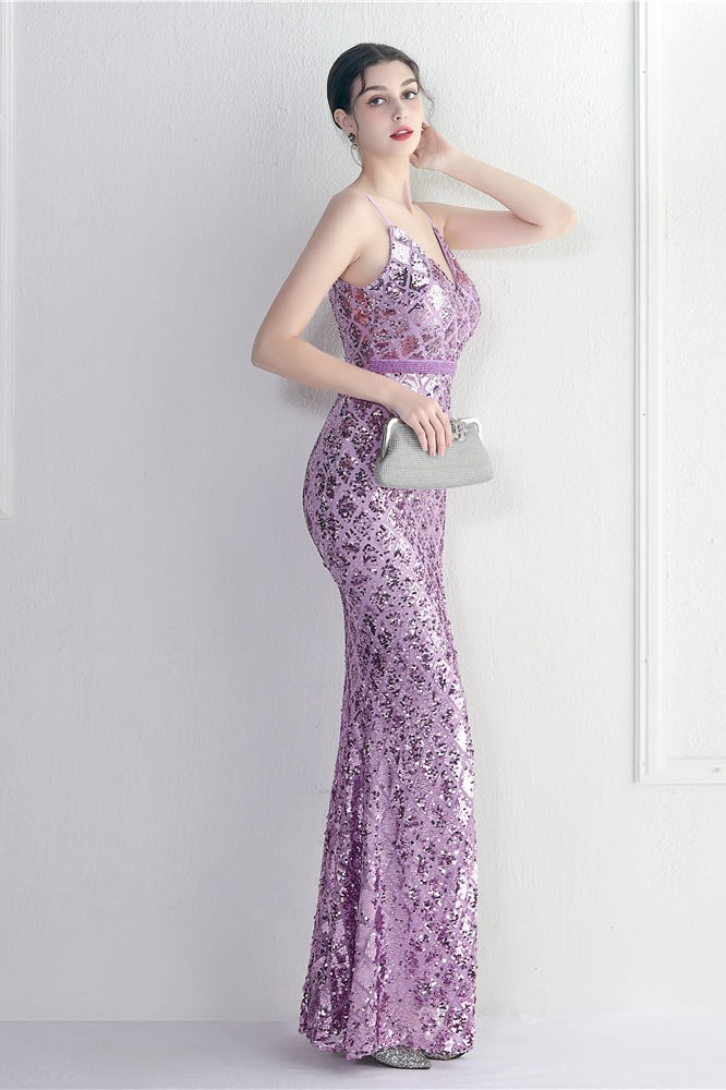 Vintage Inspired Iridescent Sequin Slit Dress for Modern Fashion Wear