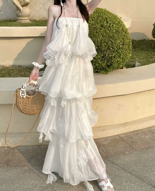 Pretty Prom Dress Spagehtti Straps Tiered Gala Dress Evening Dress - FashionDia