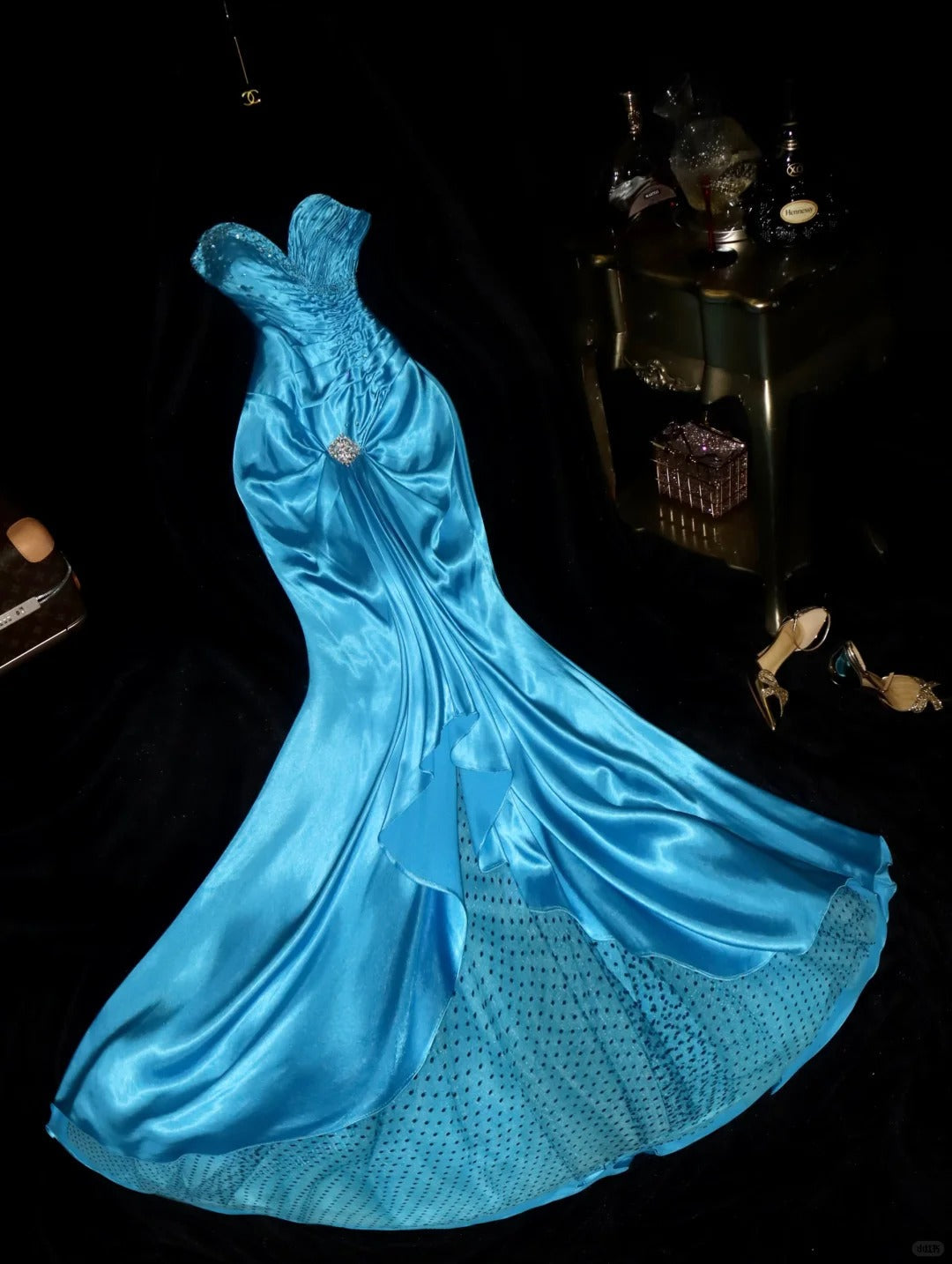 Elegant Prom Dress Satin Sweetheart Pleated Mermaid Gala Dress Evening Dress - FashionDia