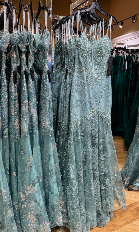 Charming Prom Dress Spaghetti Straps Pleated Long Mermaid Evening Dress Gala Dress - FashionDia