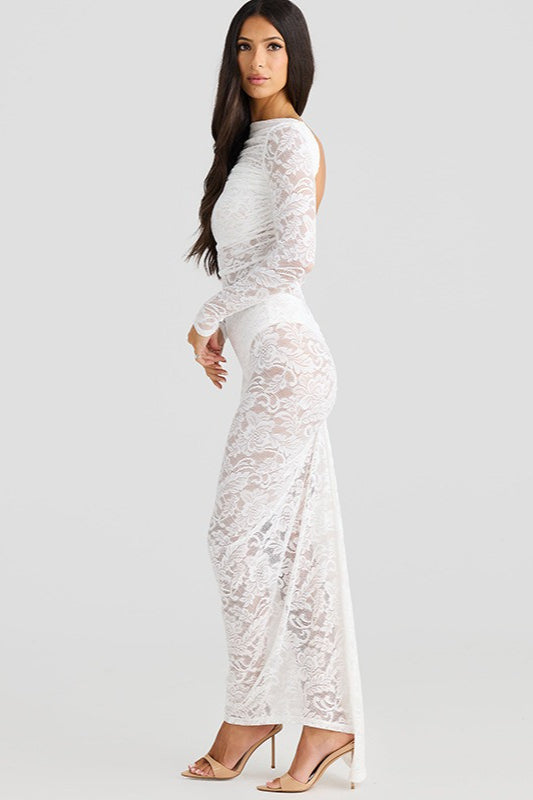 Lace Backless Long Sleeve Lace Dress - View 2 | VelvetHem