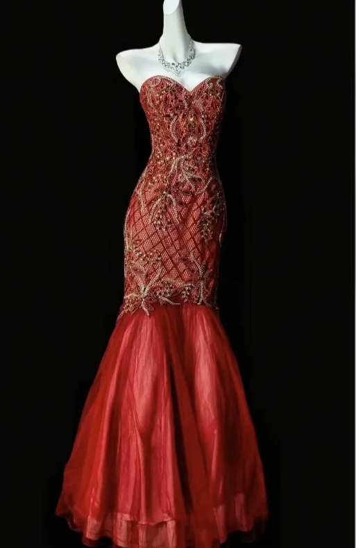 Gorgeous Prom Dress Sweetheart Pleated Mermaid Evening Dress Gala Dress - FashionDia
