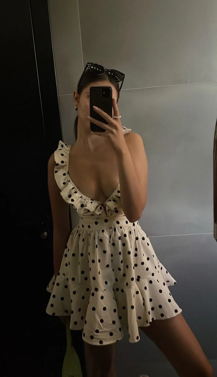 Sexy Polka Dots Short Evening Dress Short Homecoming Dress