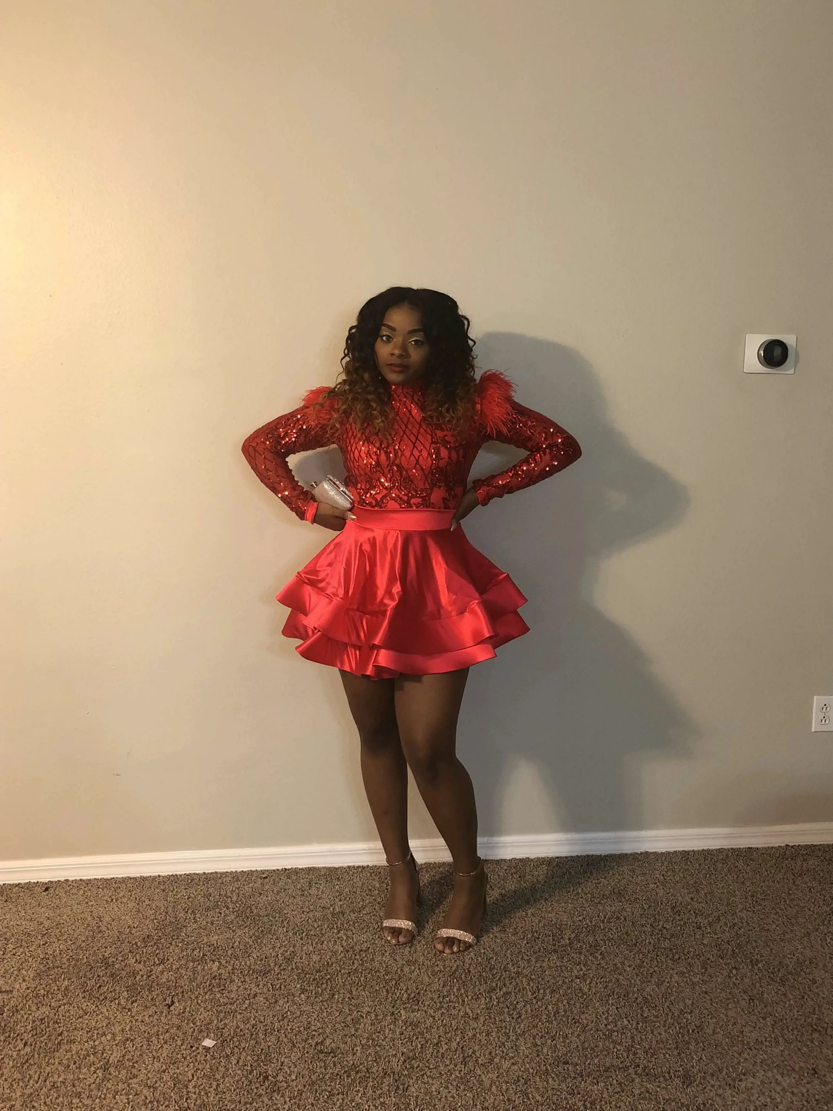 Glitter Red A-line Homecoming Dress Party Dress Y4051 by simplepromdress