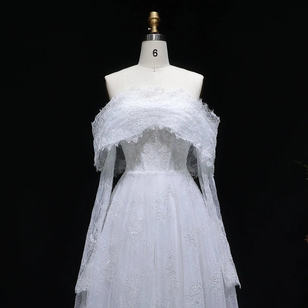 Luxury Off Shoulder Wedding Dress with Long Sleeves ZP175