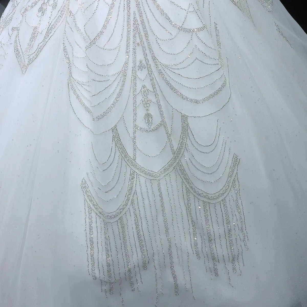 Luxury Beaded Long Sleeve Ball Gown Wedding Dress ZP184