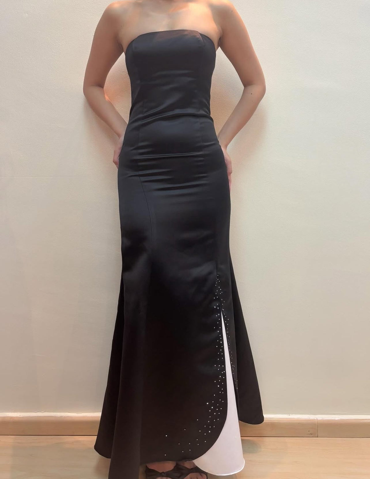 Strapless Mermaid Long Prom Dress Black Formal Party Dress J8558
