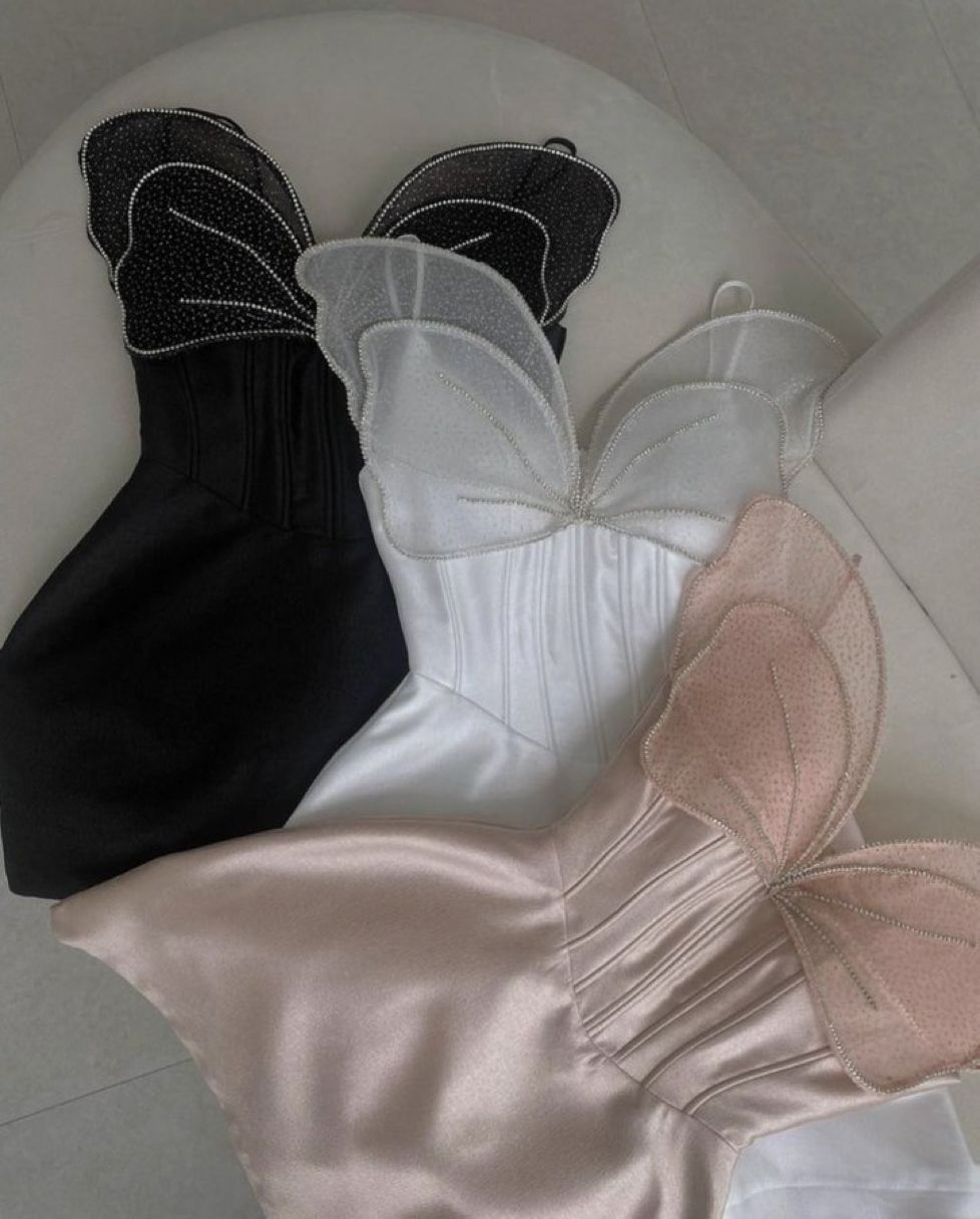 Sweet Butterfly Strapless Sheath 18th Birthday Outfits Formal Graduation Homecoming Dress