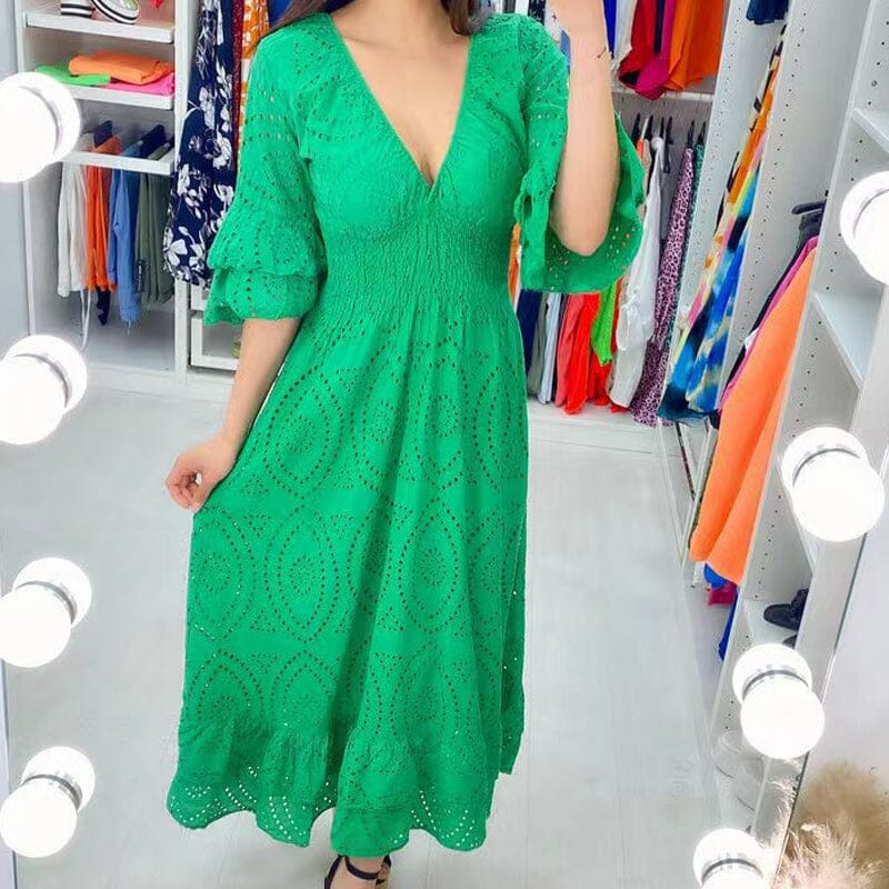Marta Elevated Lace Dress with Ruffle Sleeves Designer Edit