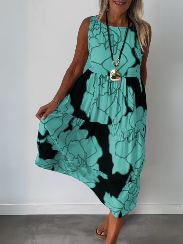 Luna Aesthetic Stylish Floral Print Dress Chic Silhouette Collection