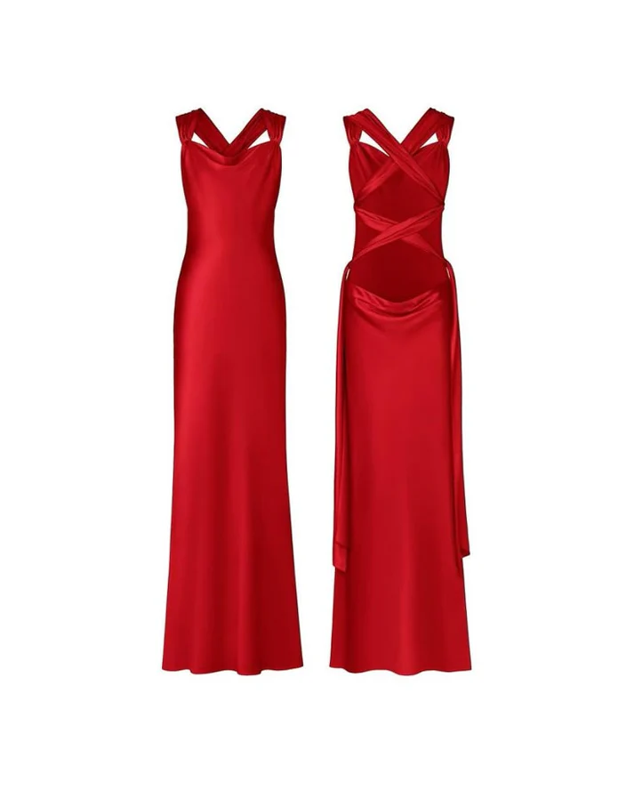 Hot Pink Long Prom Dress Satin Party Dress Evening Dress