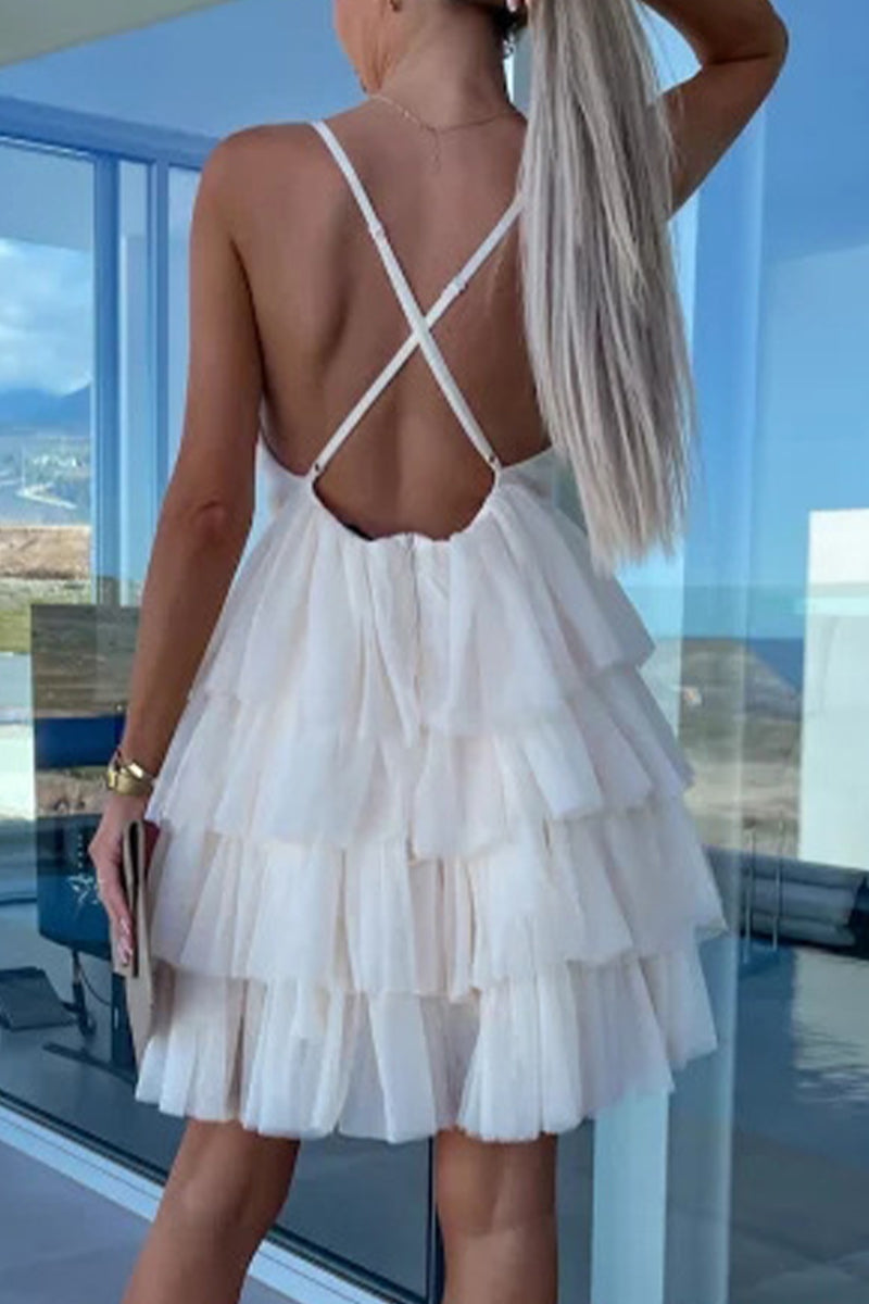 Sexy Sweet Celebrities Solid Backless V Neck Evening Dress Dresses - View 5 | VelvetHem