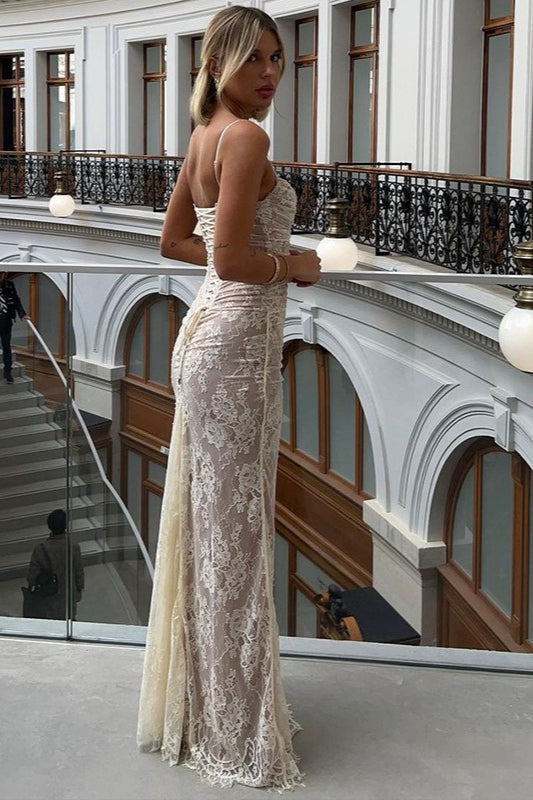 Elegant Crochet Strap Lace Dress - View 4 | VelvetHem