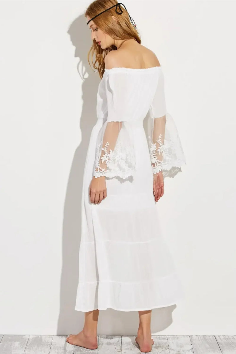 Flare Sleeve Off Urban Dress for Smart Casual Fashion Boutique Fashion Style