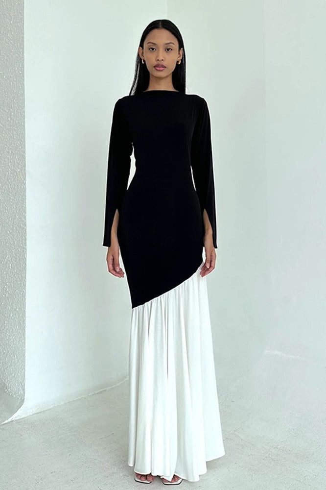 Bodycon Ruched Patchwork Maxi Dress - View 5 | VelvetHem