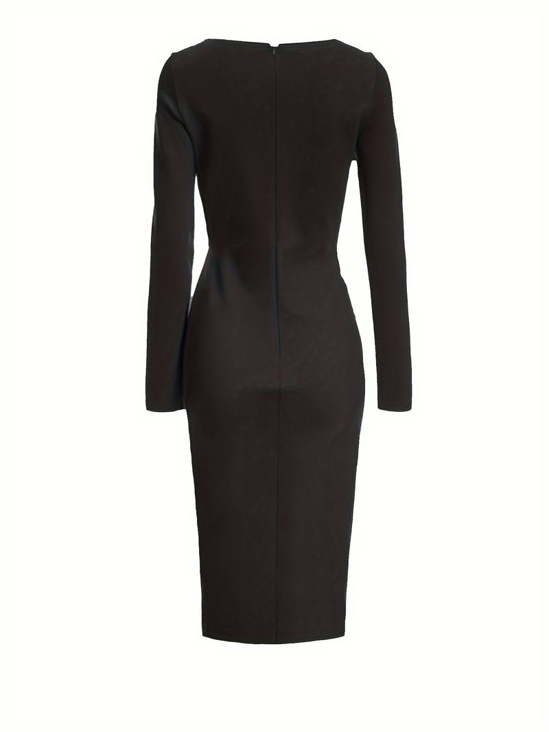 Efigenia Stylish Long Sleeve Twist Dress for Women Sophisticated Look