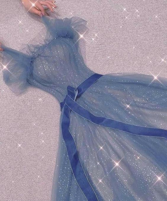 Blue Shinny long prom dress, evening dress