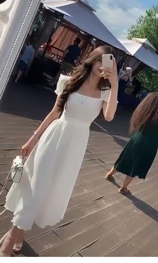 A-Line Prom Dress, White Evening Dress - FashionDia