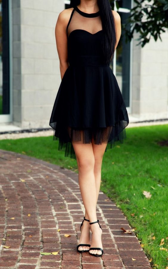 Black Homecoming Dress,Tulle Homecoming Dresses,Homecoming Gowns,Party Dress, Short Tulle Prom Dresses