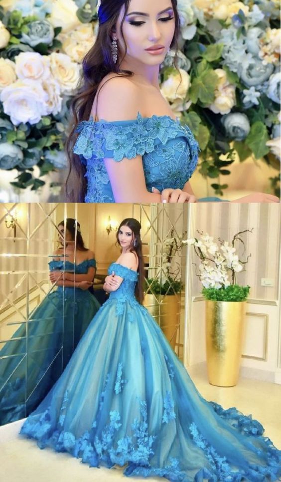 ice blue birthday dresses ball gown prom dresses