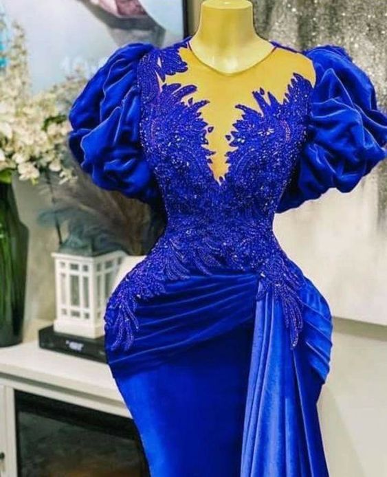 Royal blue prom dresses long evening dress
