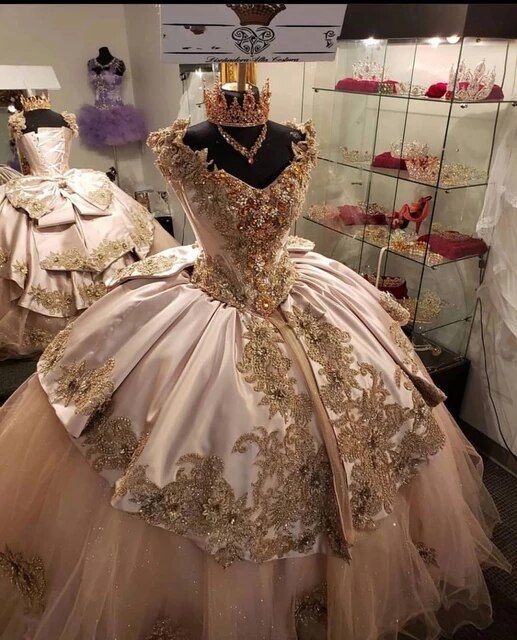 Luxury Quinceanera Dresses Applique Beaded Corset Ball Gown Prom Sweet 16 Dress - FashionDia
