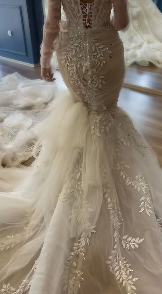 Ivory lace prom dresses long evening dress wedding dress